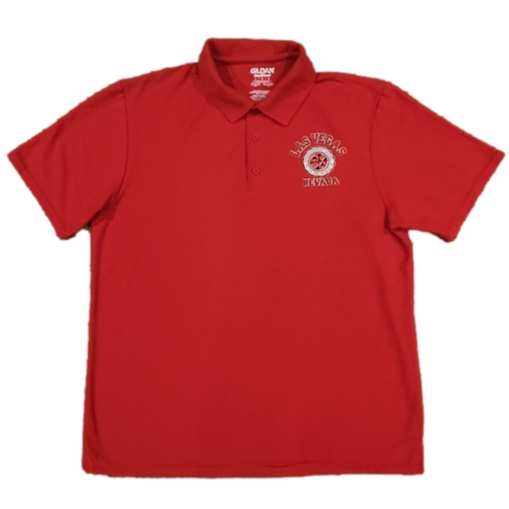 GILDAN Dry Blend Red Las Vegas Polo Shirt